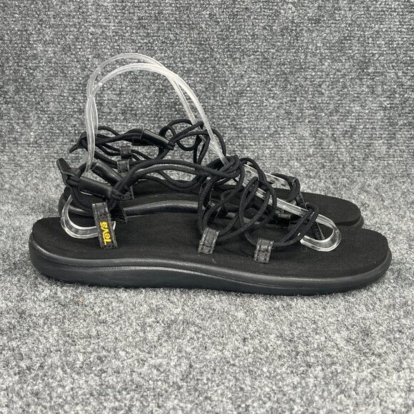 Teva Voya Infinity Sandals Womens Size 9 Black Athletic Recovery Beach Flip Flop - Picture 1 of 12